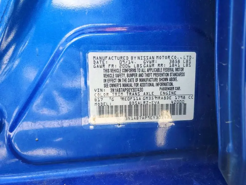 2014 NISSAN SENTRA SR  