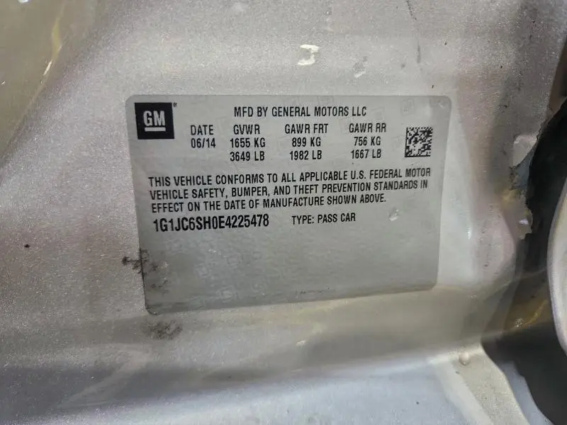 2014 CHEVROLET SONIC LT  