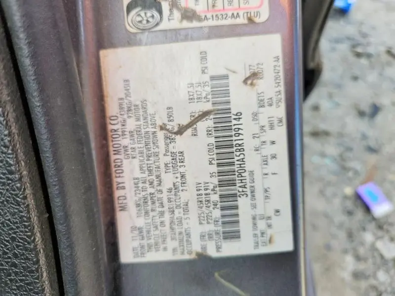 2011 FORD FUSION   