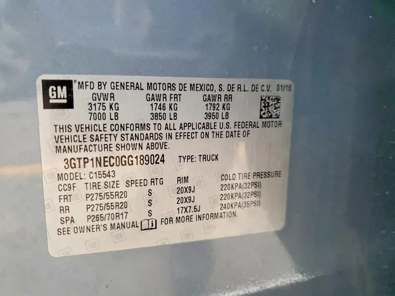 2016 GMC SIERRA C1500 SLT  
