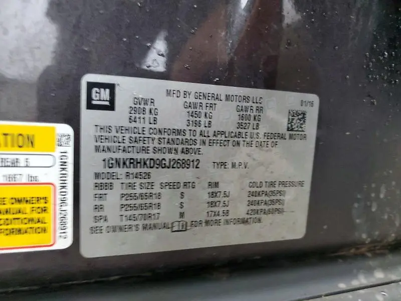 2016 CHEVROLET TRAVERSE LT  