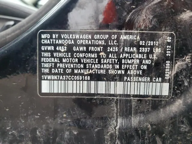 2012 VOLKSWAGEN PASSAT SE  