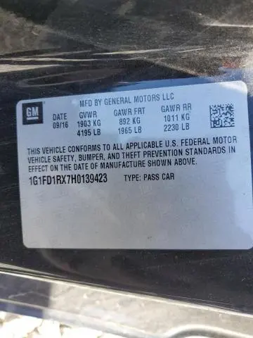 2017 CHEVROLET CAMARO LT  