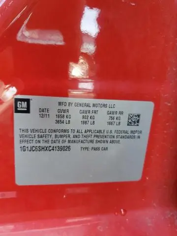 2012 CHEVROLET SONIC LT  