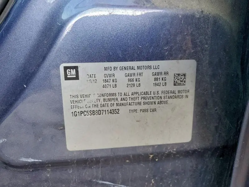 2013 CHEVROLET CRUZE LT  