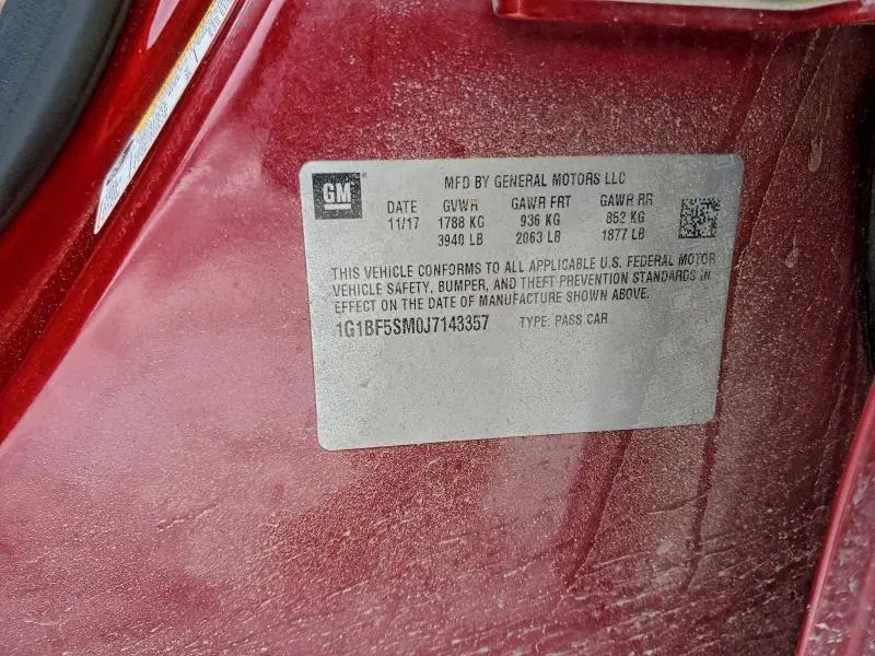 2018 CHEVROLET CRUZE PREMIER  