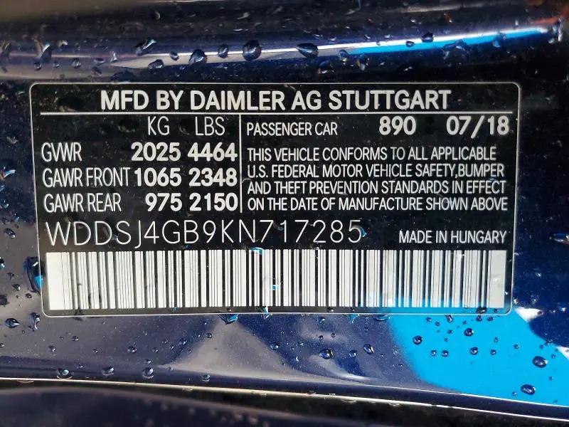 2019 MERCEDES-BENZ CLA 250 4MATIC  