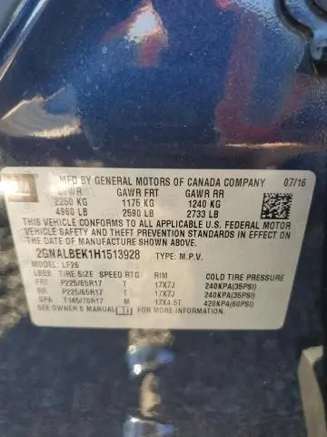 2017 CHEVROLET EQUINOX LS  