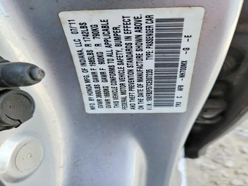 2012 HONDA CIVIC LX  