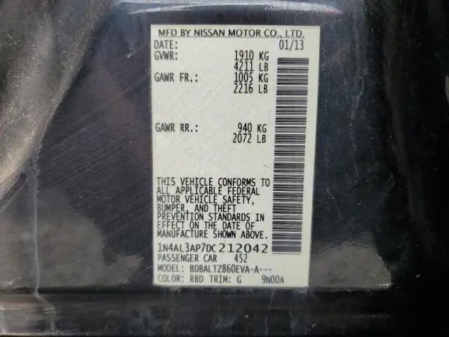 2013 NISSAN ALTIMA 2.5  