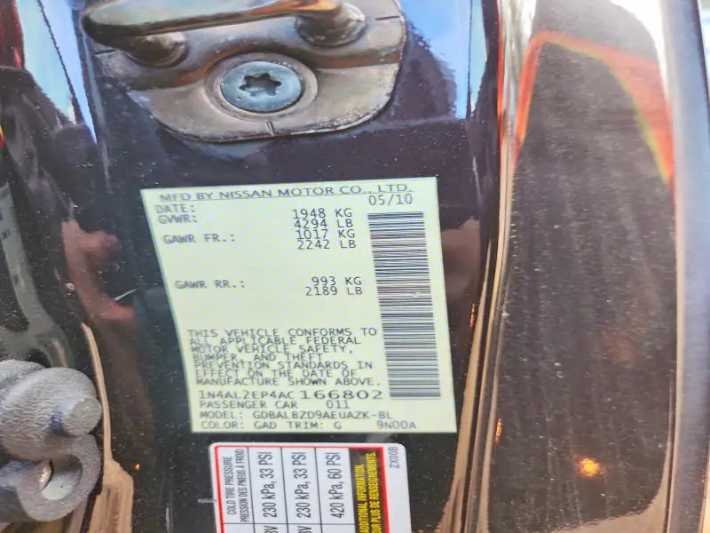 2010 NISSAN ALTIMA 2.5 S  
