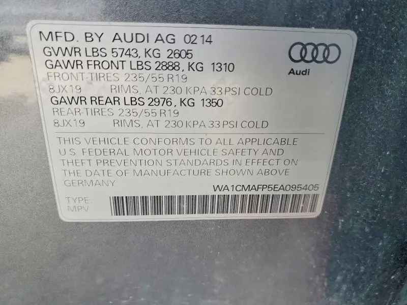 2014 AUDI Q5 TDI PREMIUM PLUS  