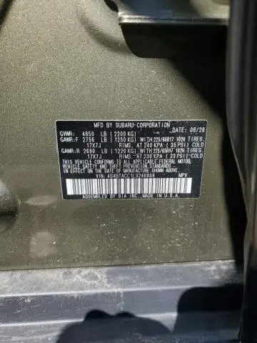 2020 SUBARU OUTBACK PREMIUM  