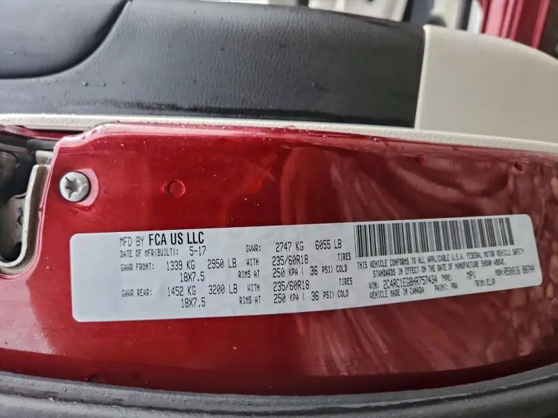 2017 CHRYSLER PACIFICA TOURING L PLUS  