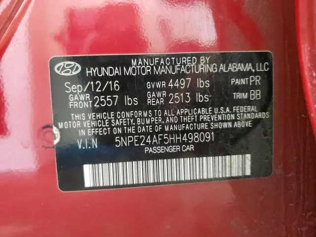 2017 HYUNDAI SONATA SE  