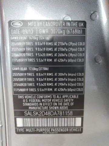 2013 LAND ROVER RANGE ROVER SPORT HSE LUXURY  