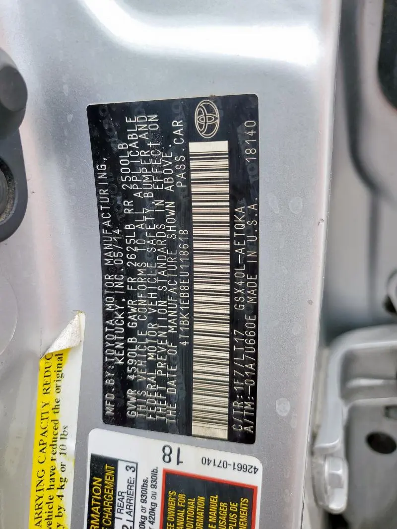 2014 TOYOTA AVALON BASE  