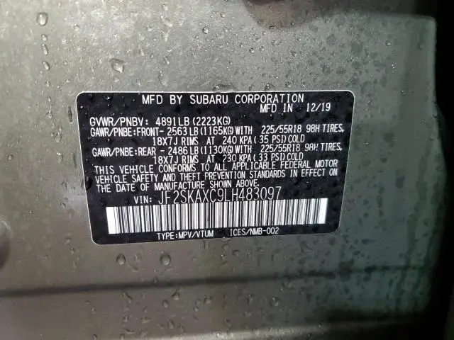 2020 SUBARU FORESTER TOURING  