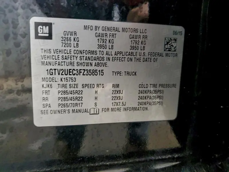 2015 GMC SIERRA K1500 SLE  