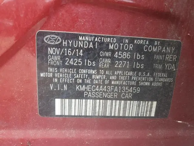 2015 HYUNDAI SONATA HYBRID  