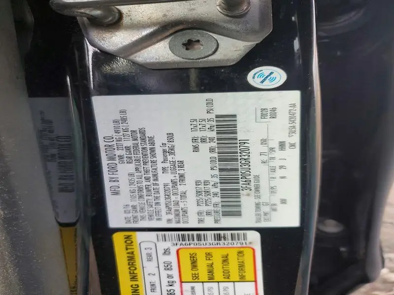 2016 FORD FUSION TITANIUM PHEV  