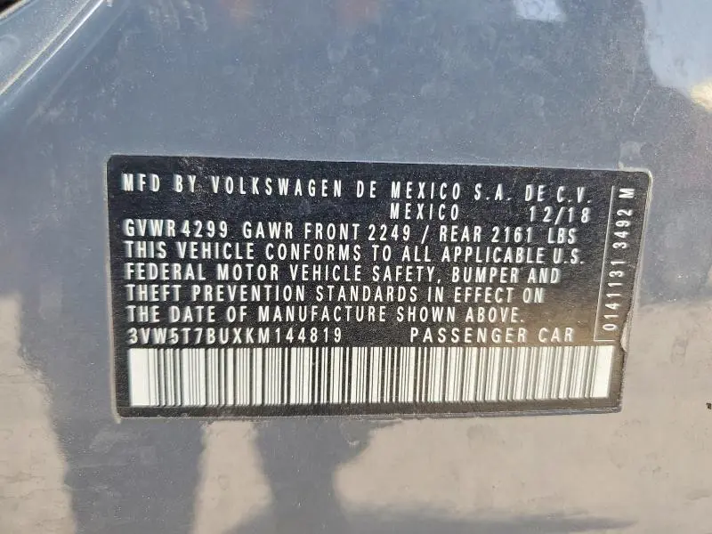 2019 VOLKSWAGEN JETTA GLI  