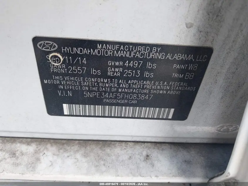 2015 HYUNDAI SONATA SPORT