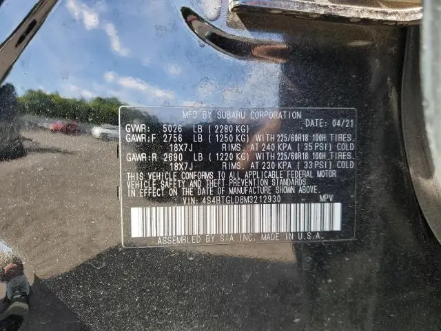 2021 SUBARU OUTBACK ONYX EDITION XT  