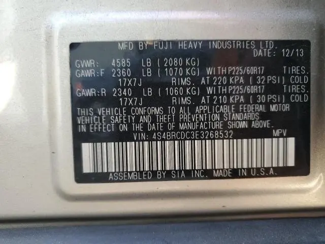 2014 SUBARU OUTBACK 2.5I PREMIUM  