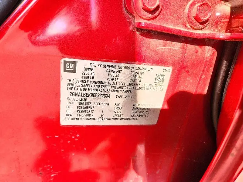 2014 CHEVROLET EQUINOX LT  