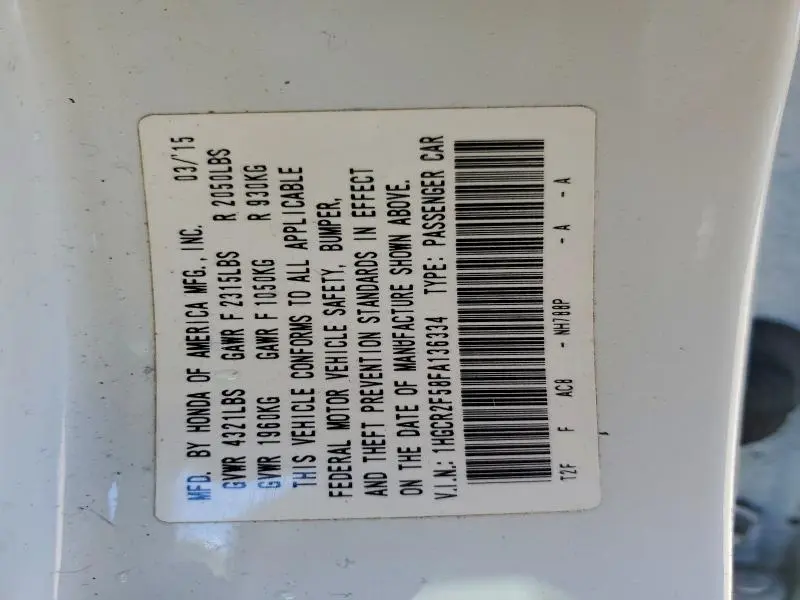 2015 HONDA ACCORD SPORT  