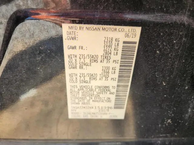 2019 NISSAN MURANO S  