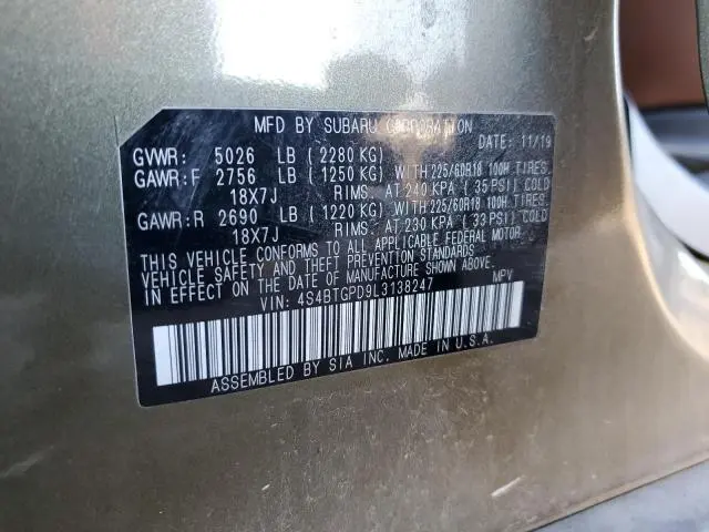 2020 SUBARU OUTBACK TOURING LDL  