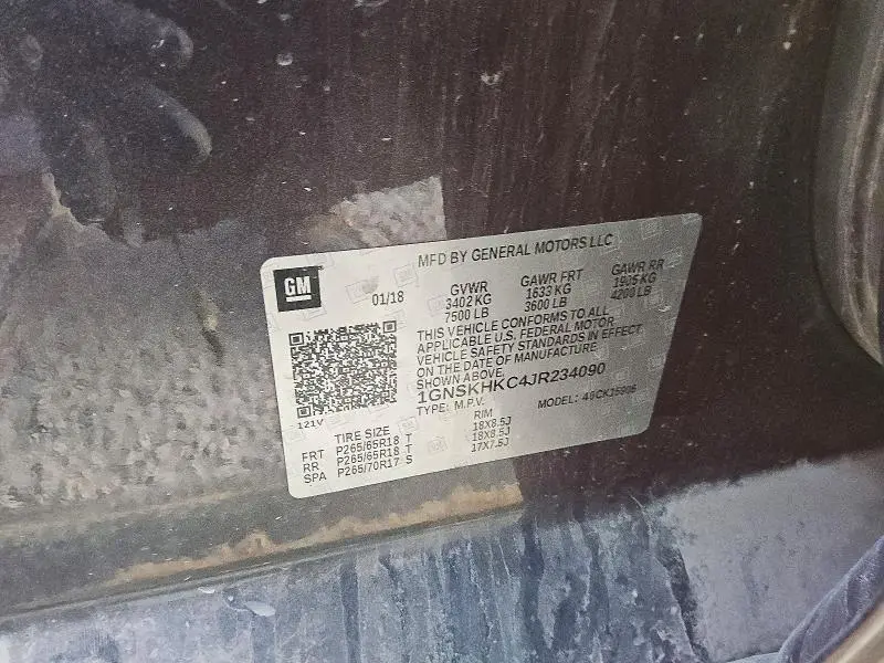 2018 CHEVROLET SUBURBAN K1500 LT  