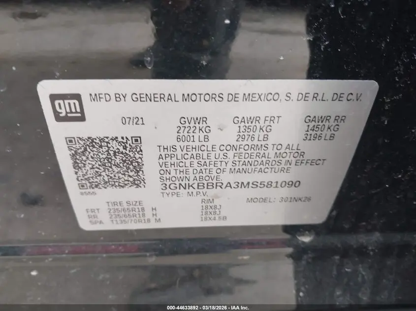 2021 CHEVROLET BLAZER FWD 1LT