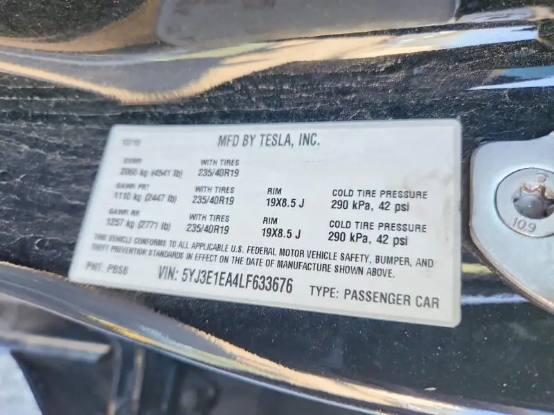 2020 TESLA MODEL 3   