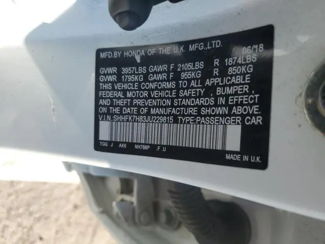 2018 HONDA CIVIC EXL
