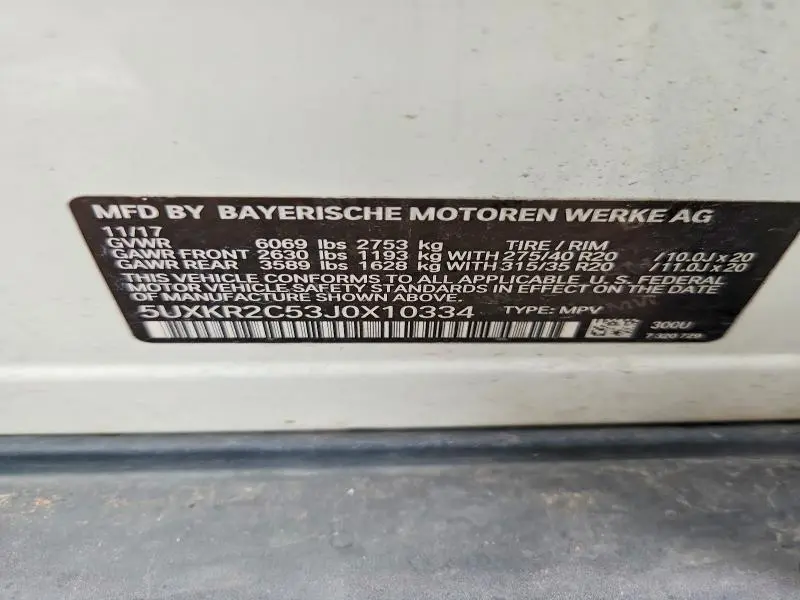 2018 BMW X5 SDRIVE35I  
