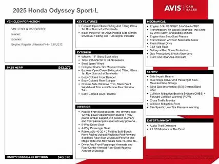 2025 HONDA ODYSSEY SPORT-L  