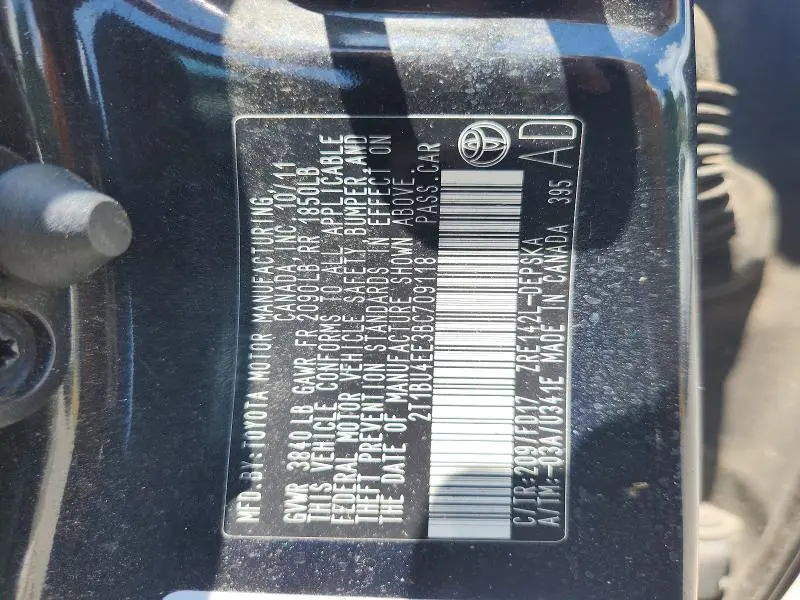 2011 TOYOTA COROLLA   