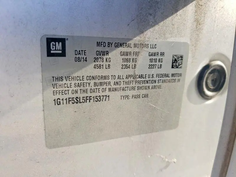 2015 CHEVROLET MALIBU LTZ  