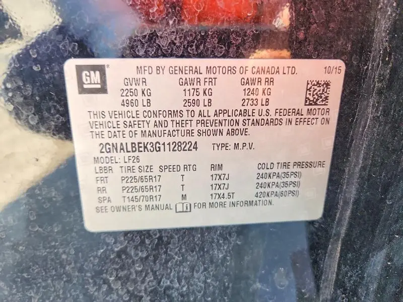 2016 CHEVROLET EQUINOX LS  