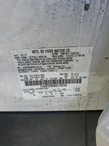 2019 FORD TAURUS LIMITED  