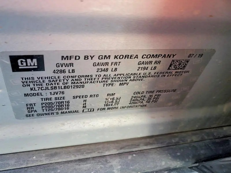 2020 CHEVROLET TRAX 1LT  