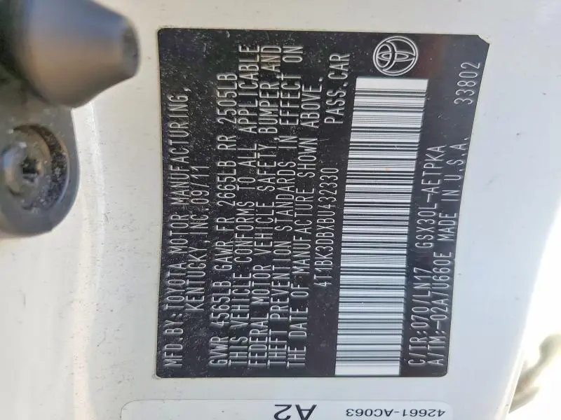 2011 TOYOTA AVALON LIMITED  