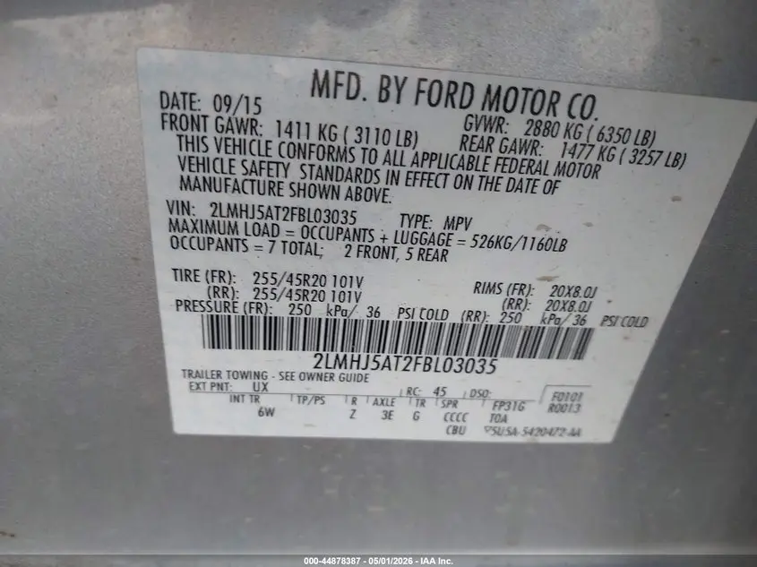 2015 LINCOLN MKT ECOBOOST