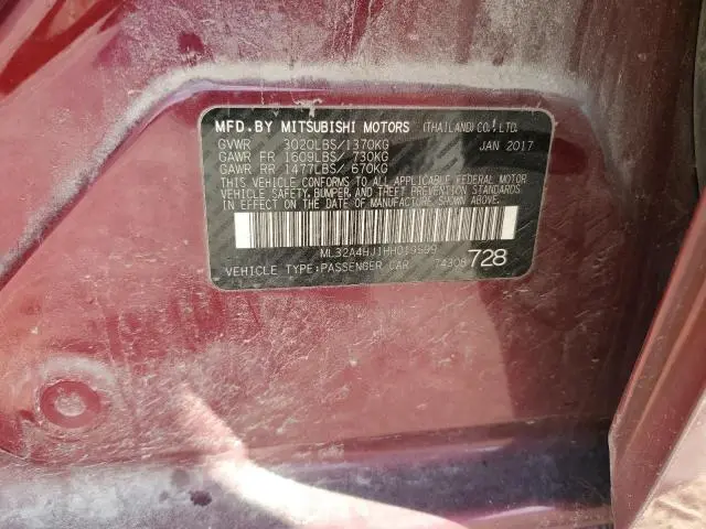 2017 MITSUBISHI MIRAGE SE  