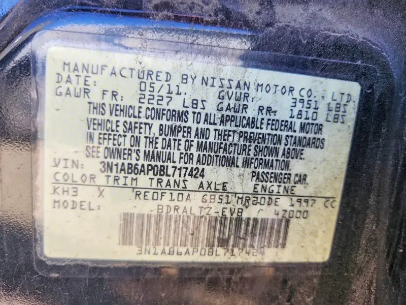 2011 NISSAN SENTRA 2.0  