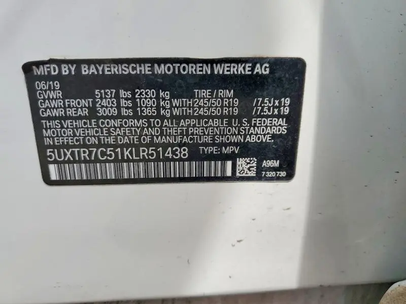 2019 BMW X3 SDRIVE30I  