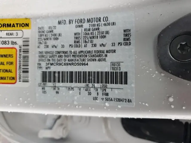 2022 FORD BRONCO SPORT OUTER BANKS  